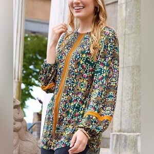 Matilda Jane At the Pumpkin Patch Oversized Long Sleeve Peasant Style Tunic L